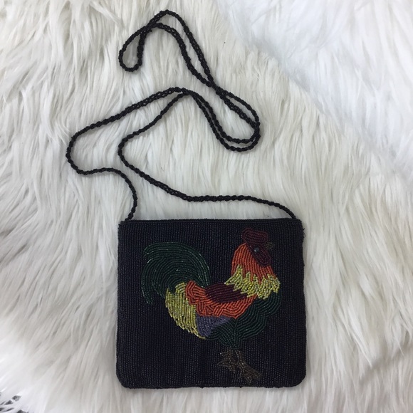 VINTAGE beaded rooster chicken bag - Picture 2 of 5
